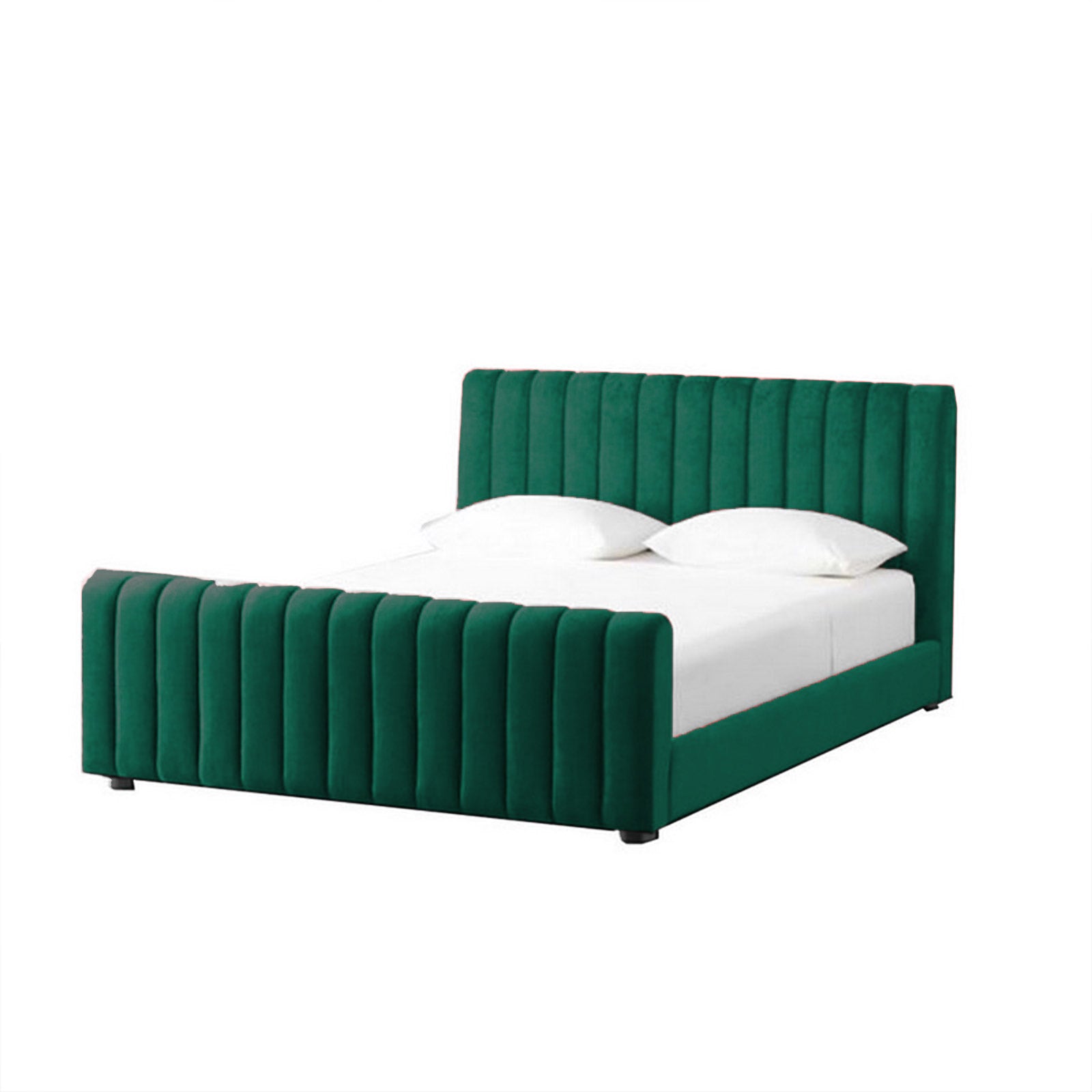 In House | Lombardia Bed Frame Velvet Dark Green 200x200