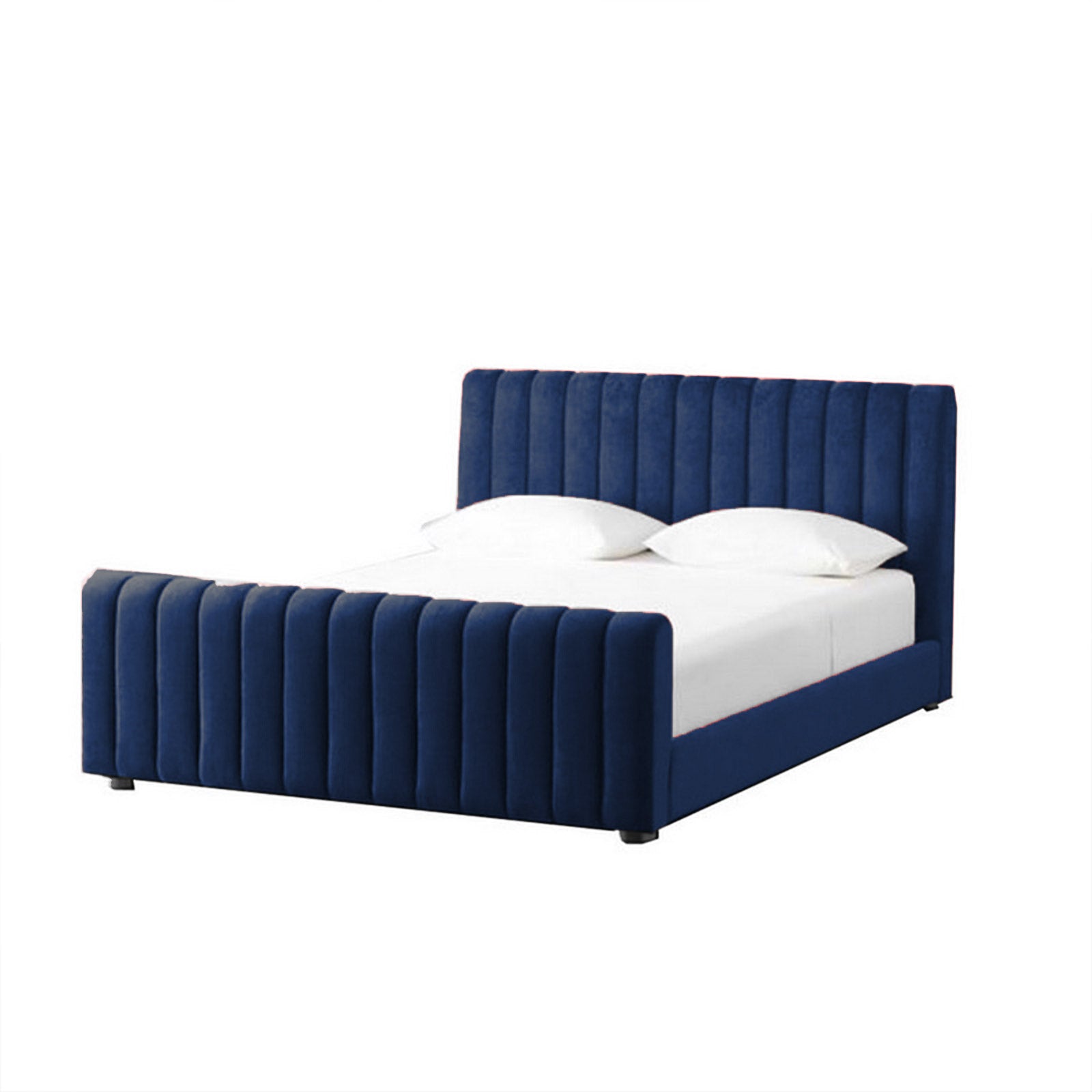 In House | Lombardia Bed Frame Velvet Dark Blue 200x200
