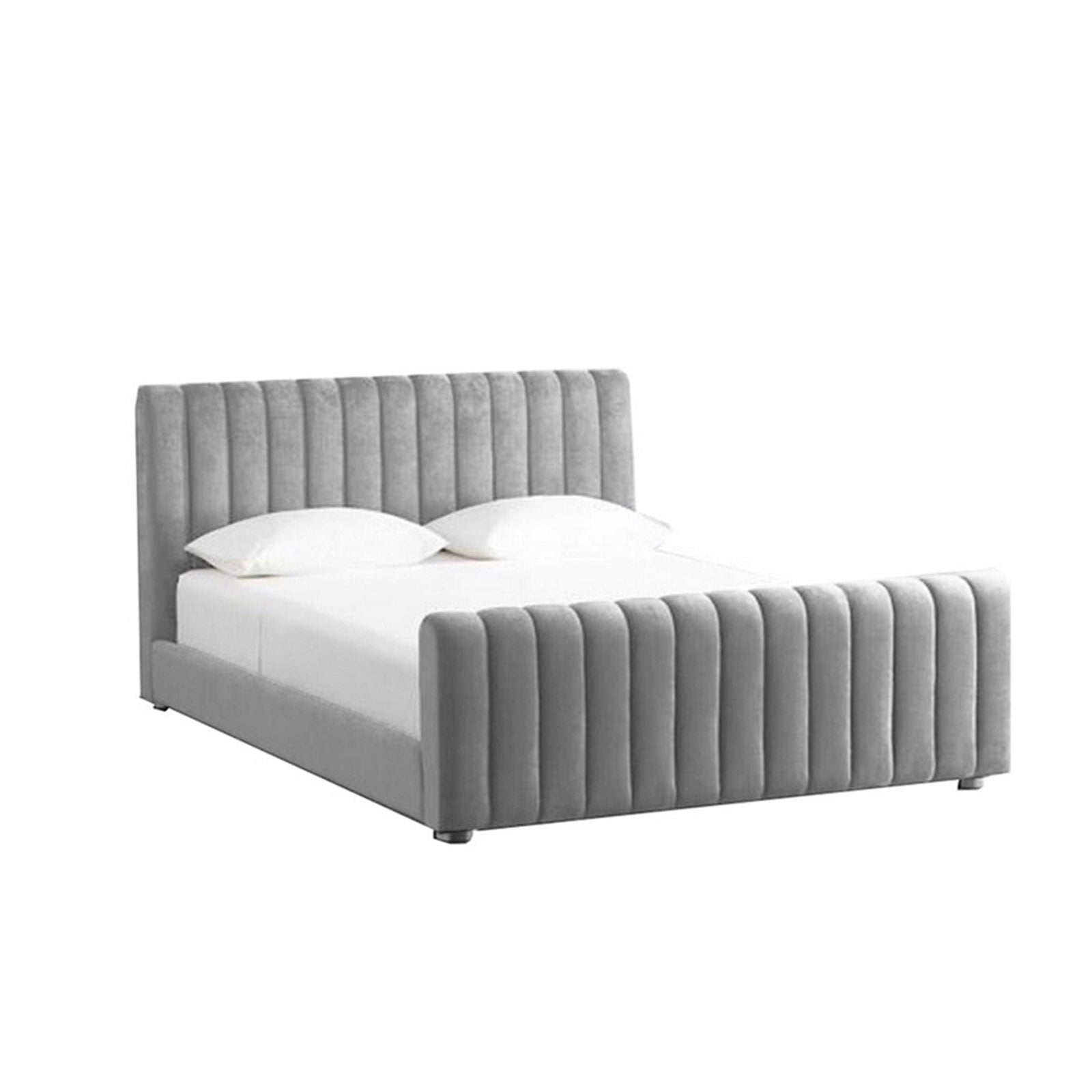 In House | Lombardia Bed Frame Velvet Grey 200x200