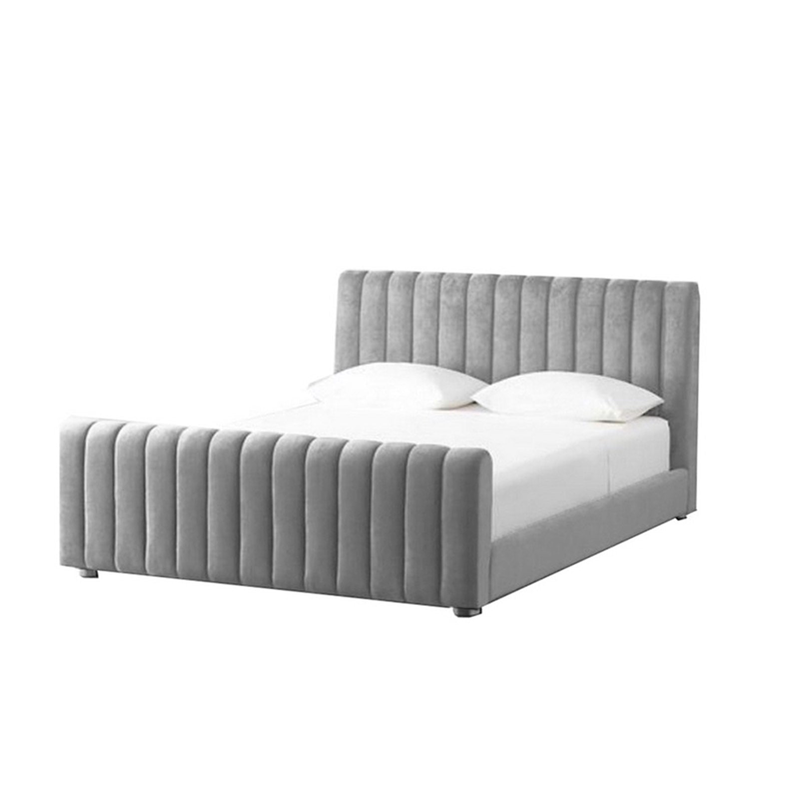 In House | Lombardia Bed Frame Velvet Grey 200x200