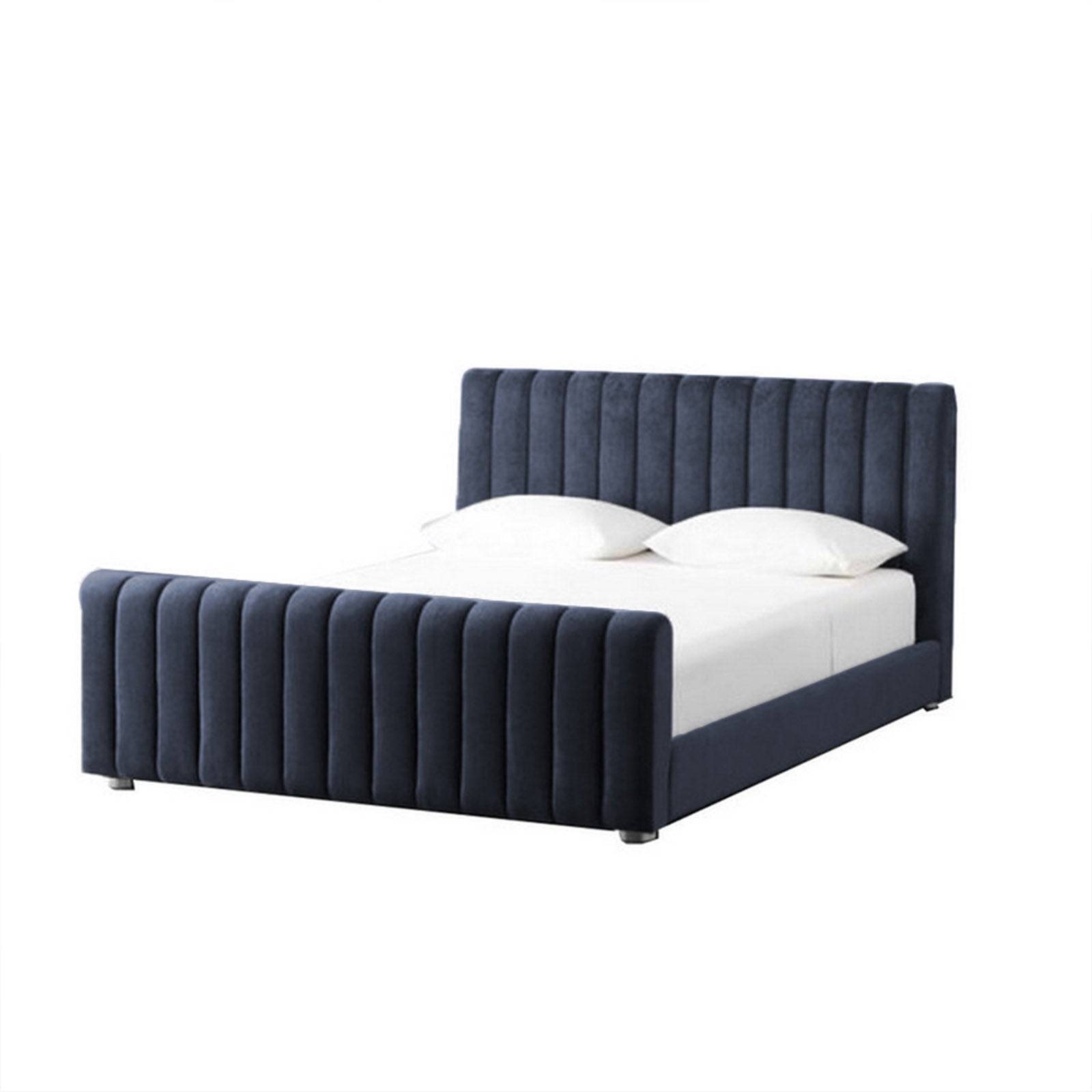 In House | Lombardia Bed Frame Velvet Dark Grey 200x140