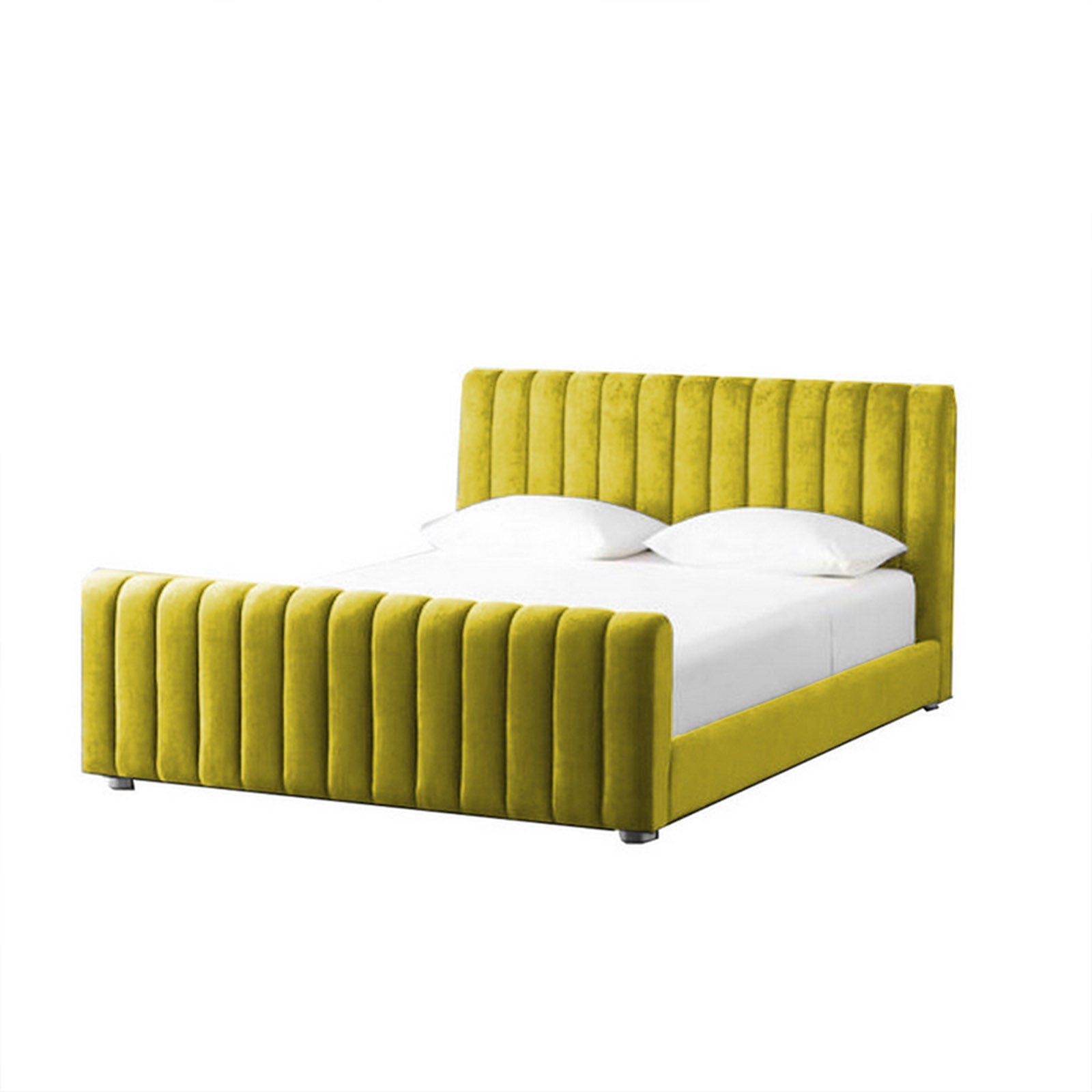 In House | Lombardia Bed Frame Velvet Gold 200x200