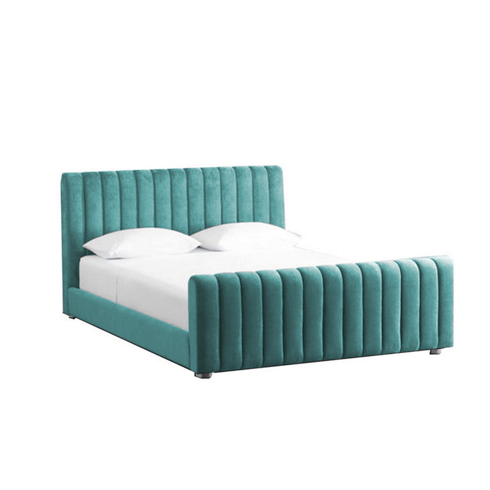 In House | Lombardia Bed Frame Velvet Turquoise 200x160