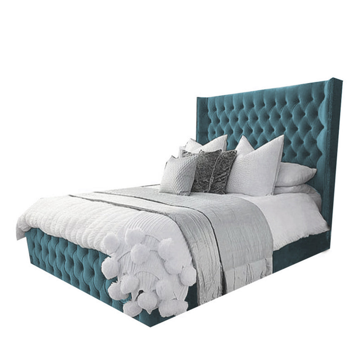 In House | Lychee Bed Frame Velvet Turquoise 200x120