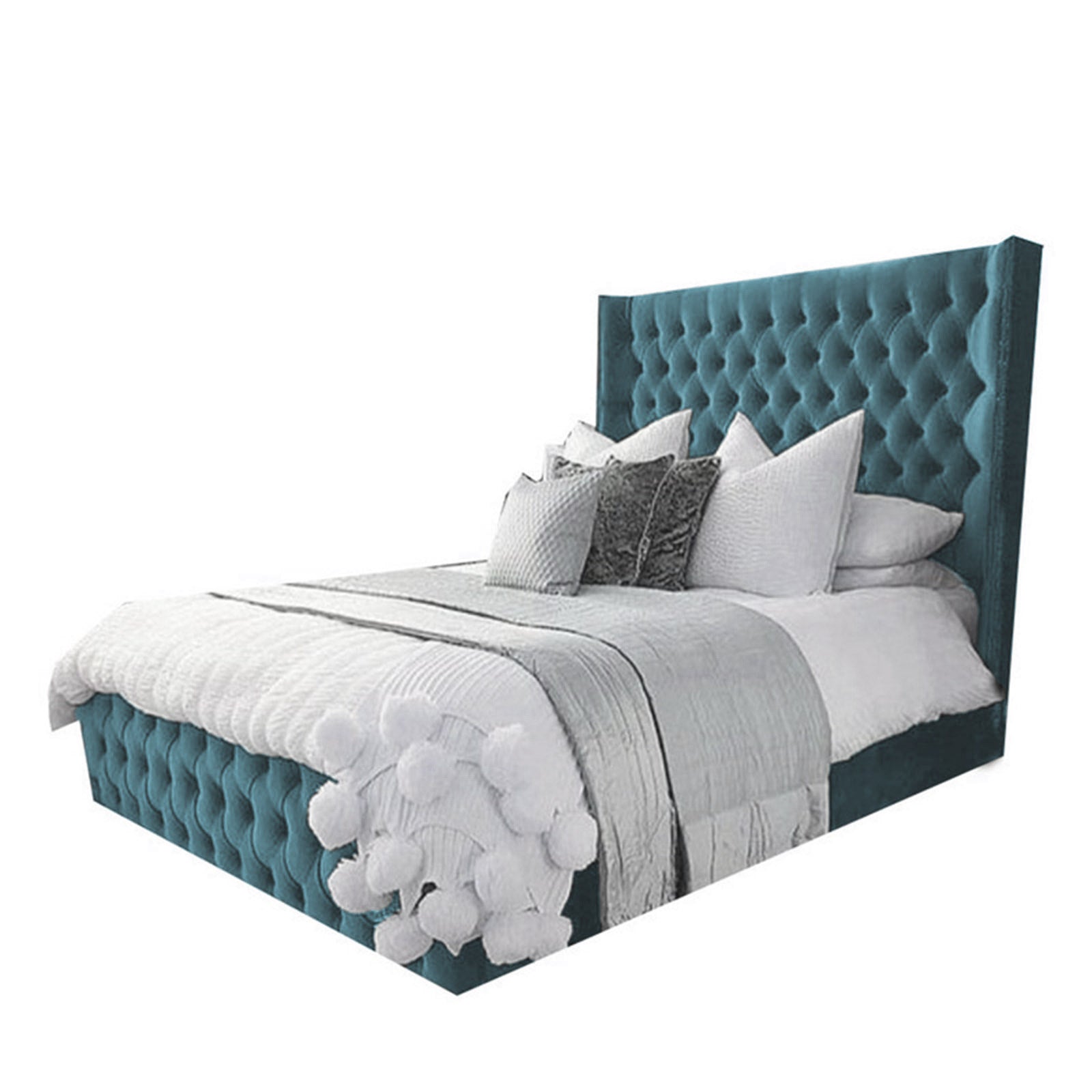In House | Lychee Bed Frame Velvet Turquoise 200x160
