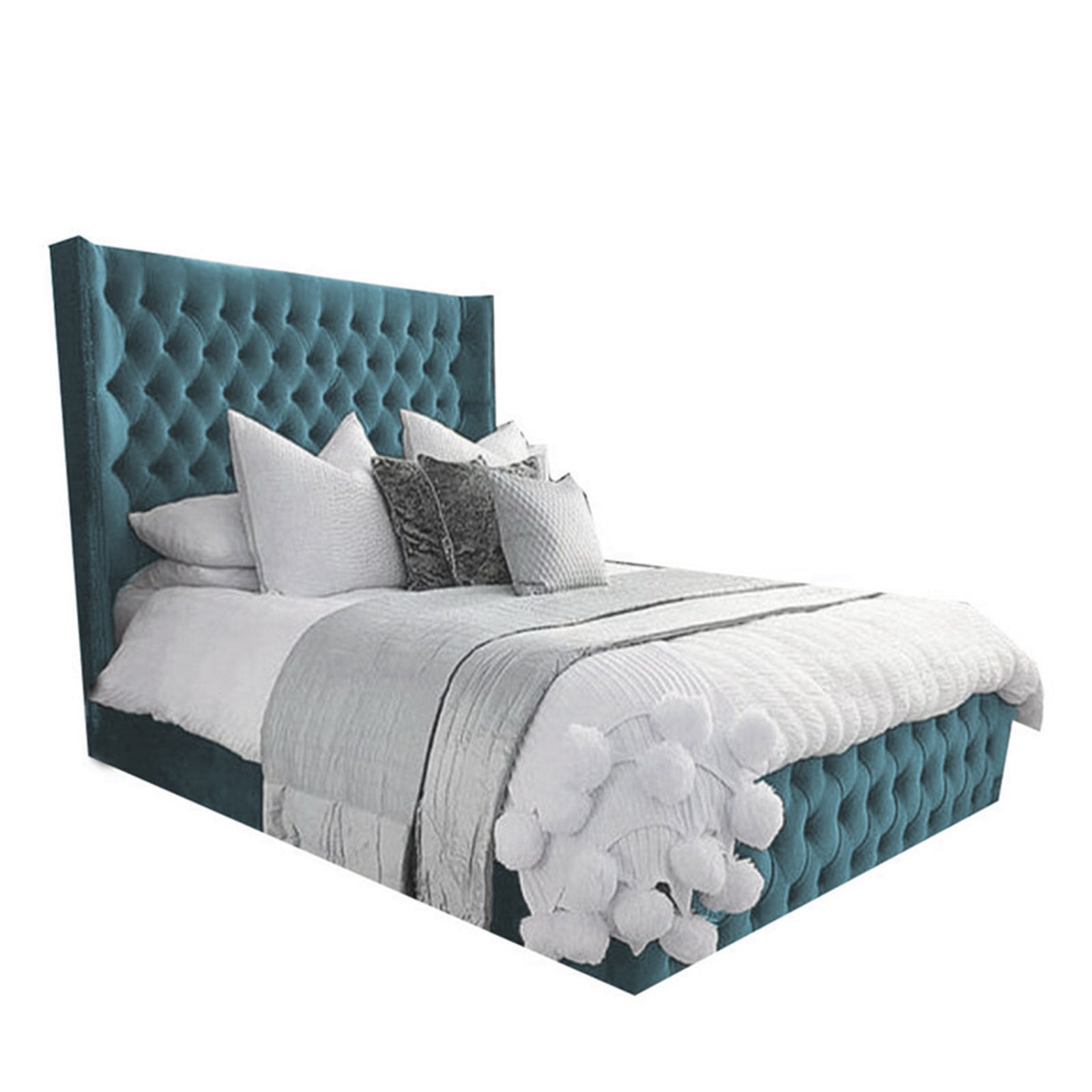 In House | Lychee Bed Frame Velvet Turquoise 200x150