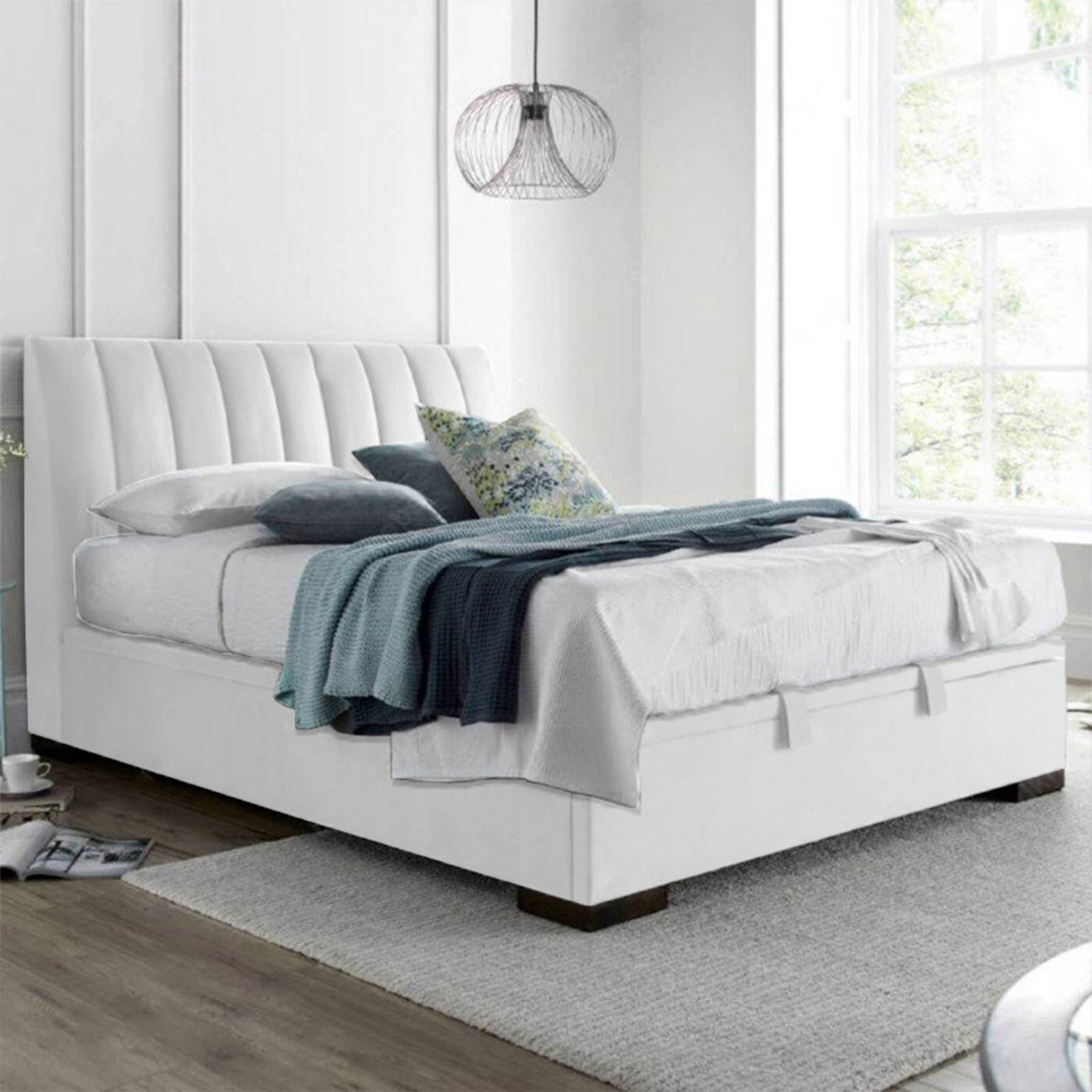 In House | Martos Bed Frame Velvet White 200x140