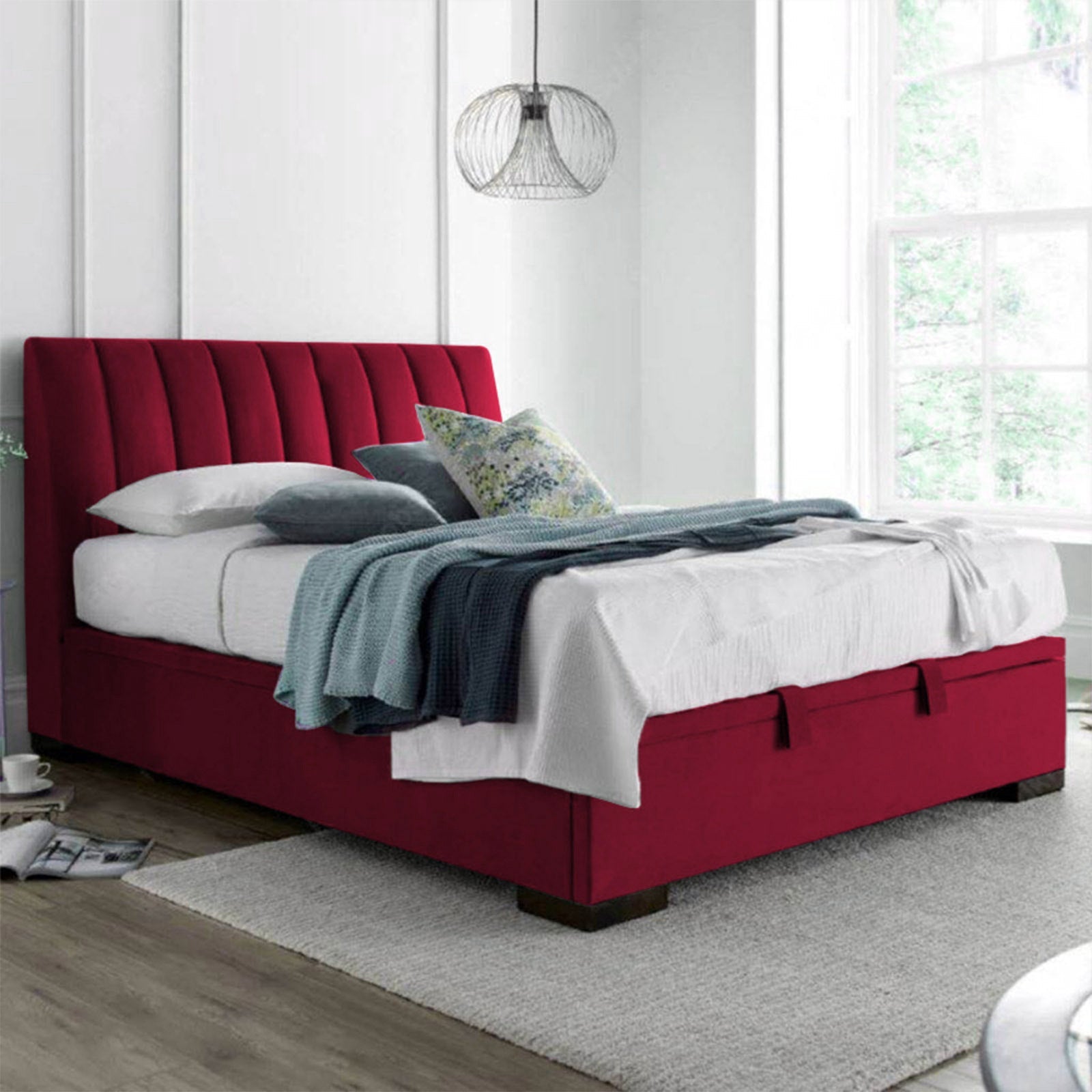 In House | Martos Bed Frame Velvet Burgundy 200x140