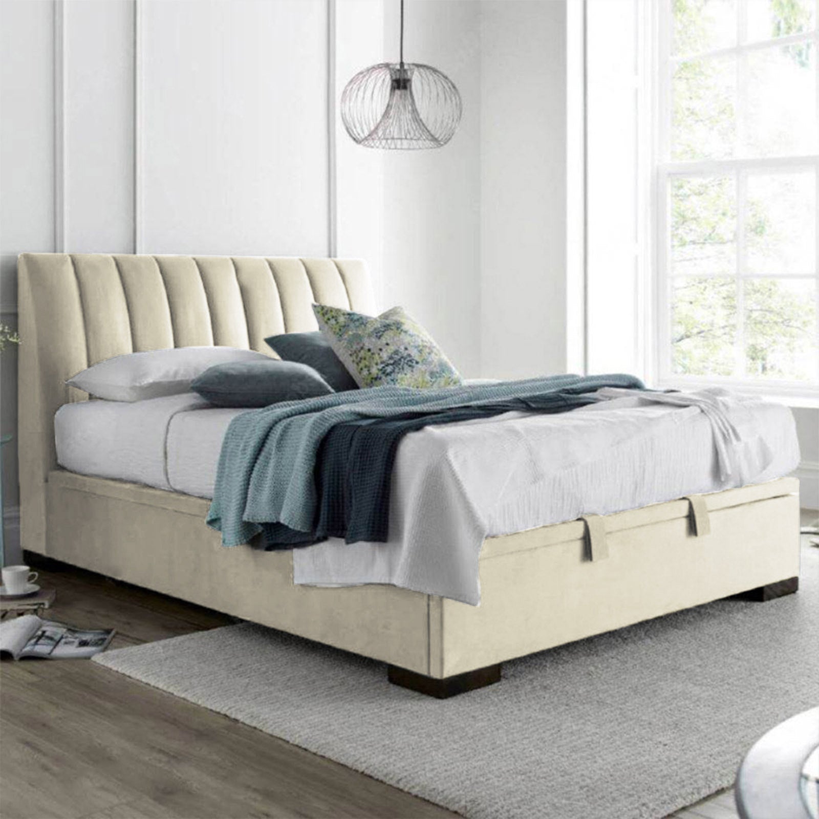 In House | Martos Bed Frame Velvet Ivory 200x140