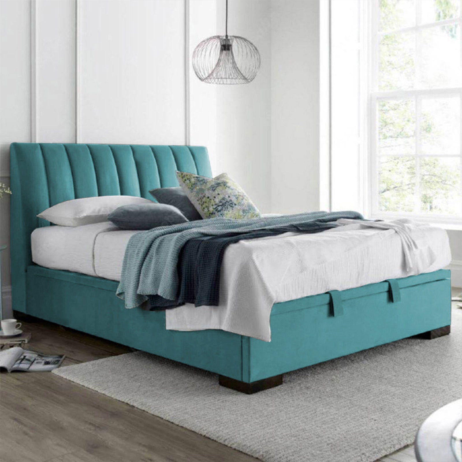 In House | Martos Bed Frame Velvet Turquoise 200x150