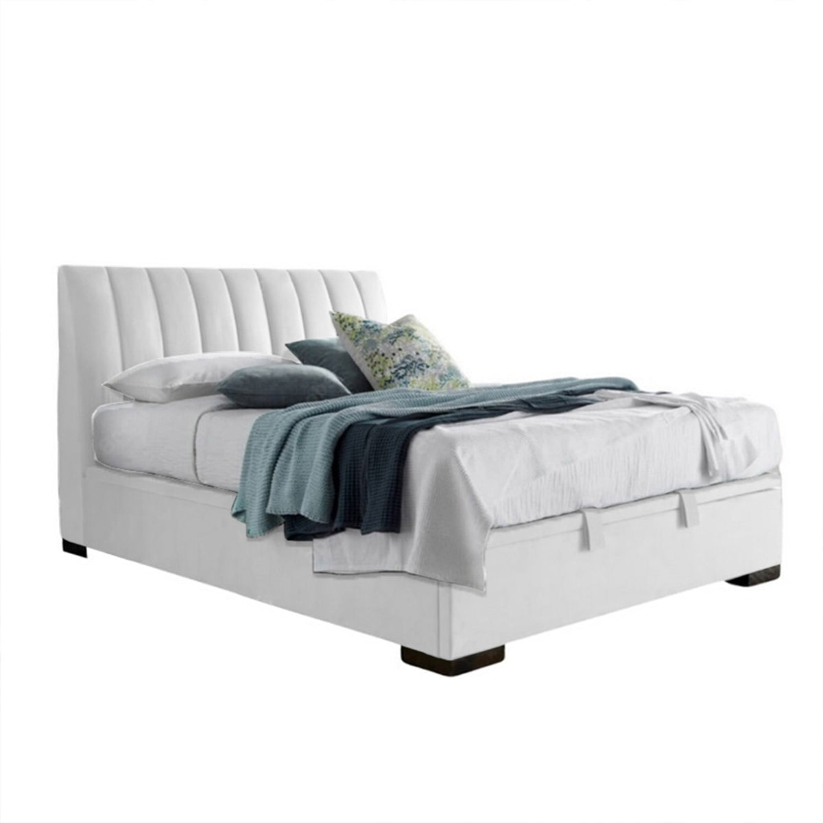 In House | Lychee Bed Frame Velvet White 200x160