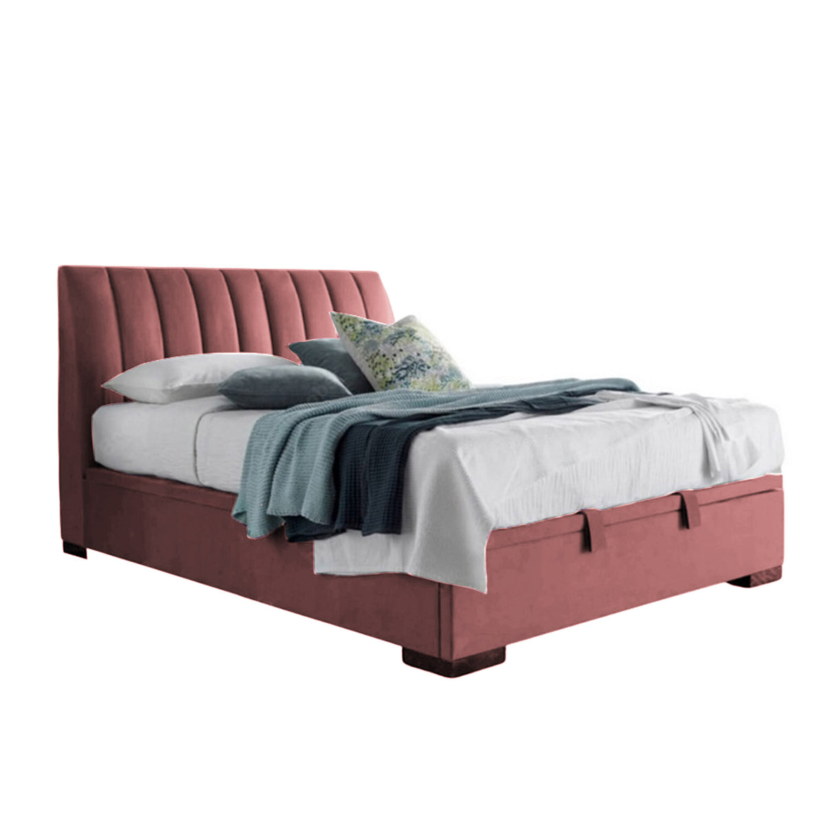 In House | Martos Bed Frame Velvet Dark Pink 200x150