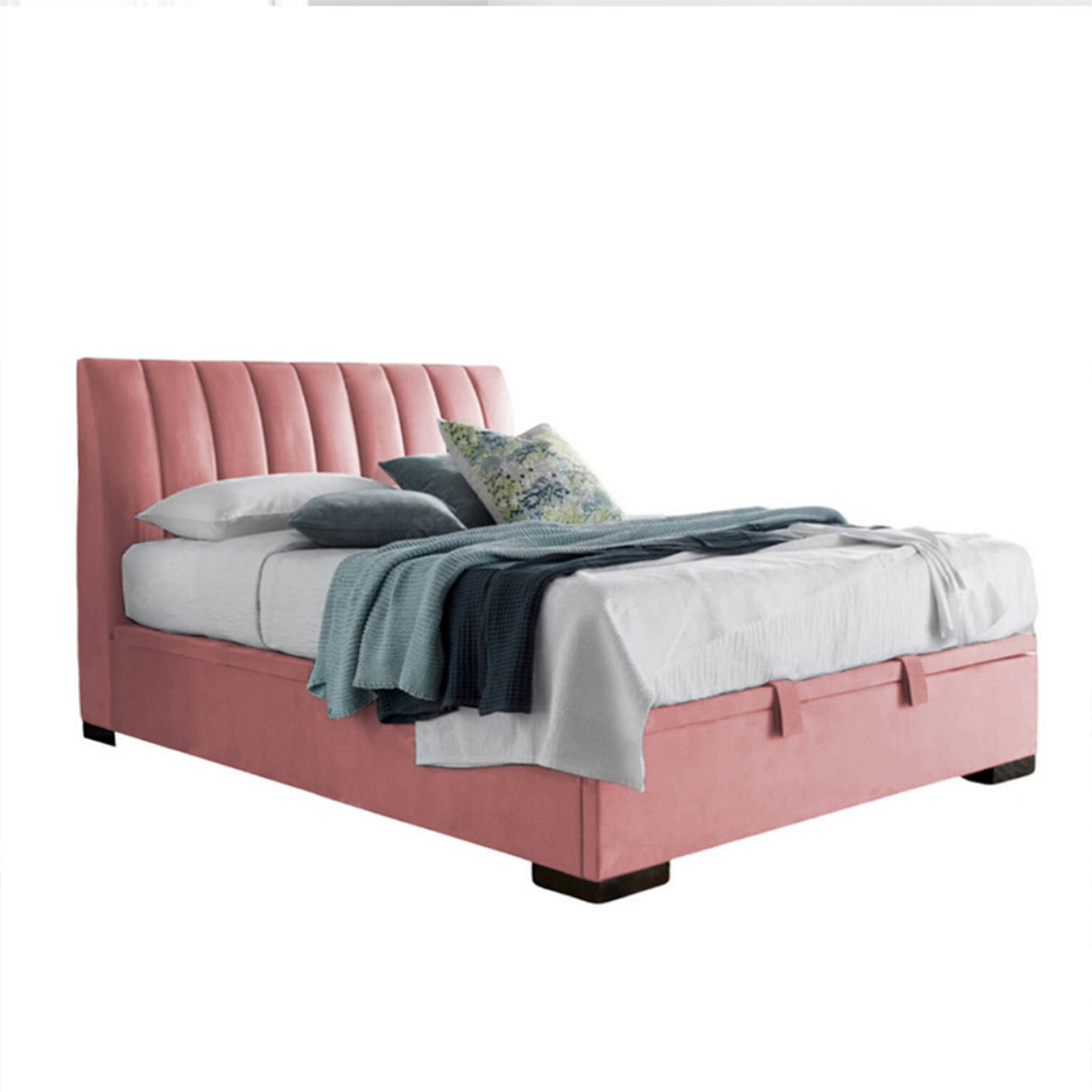 In House | Martos Bed Frame Velvet Light Pink 200x140