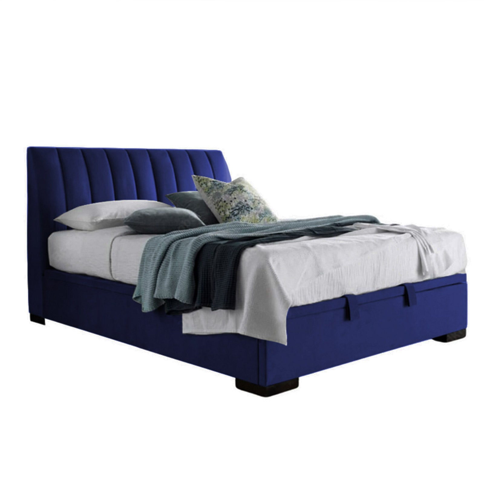 In House | Martos Bed Frame Velvet Dark Blue 200x100