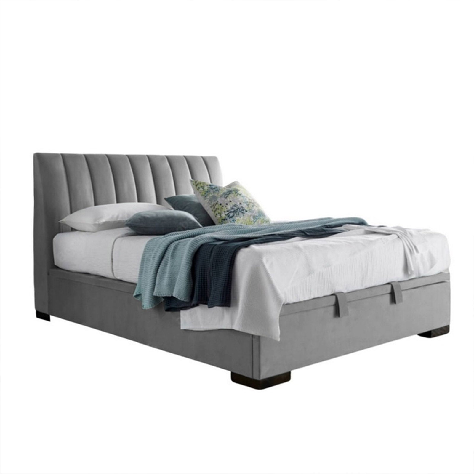 In House | Martos Bed Frame Velvet Grey 200x140