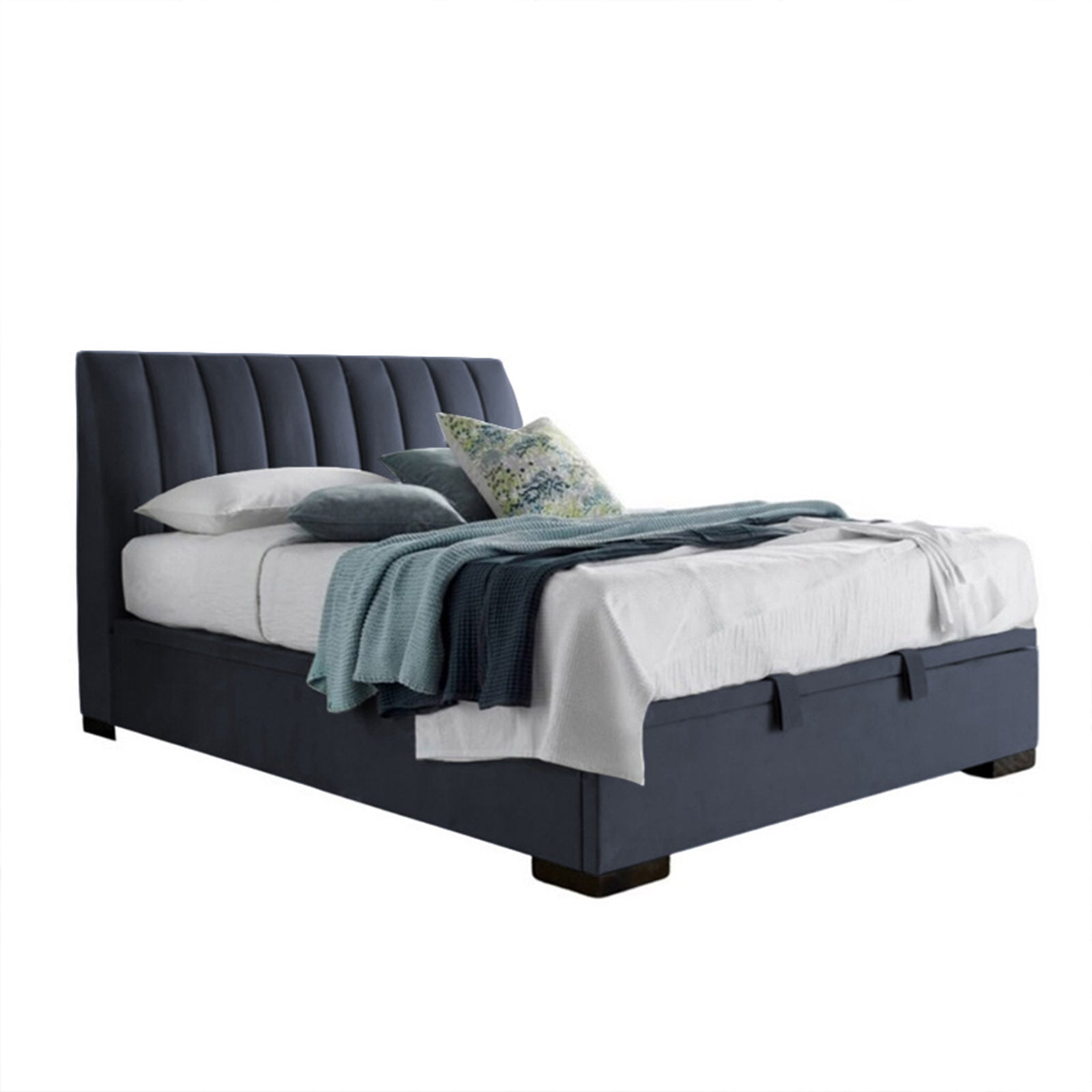 In House | Martos Bed Frame Velvet Dark Grey 200x140