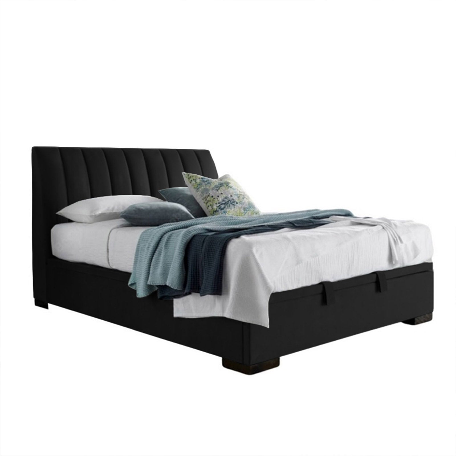 In House | Martos Bed Frame Velvet Black 200x140