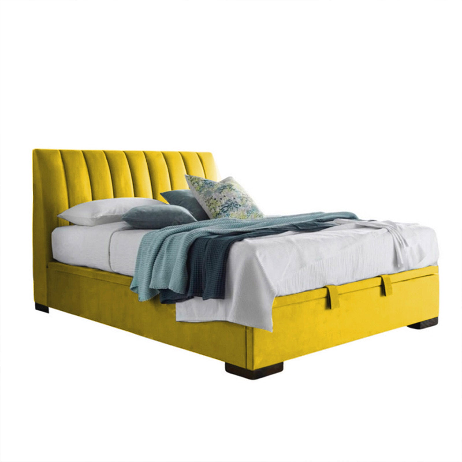 In House | Lychee Bed Frame Velvet Gold 200x180