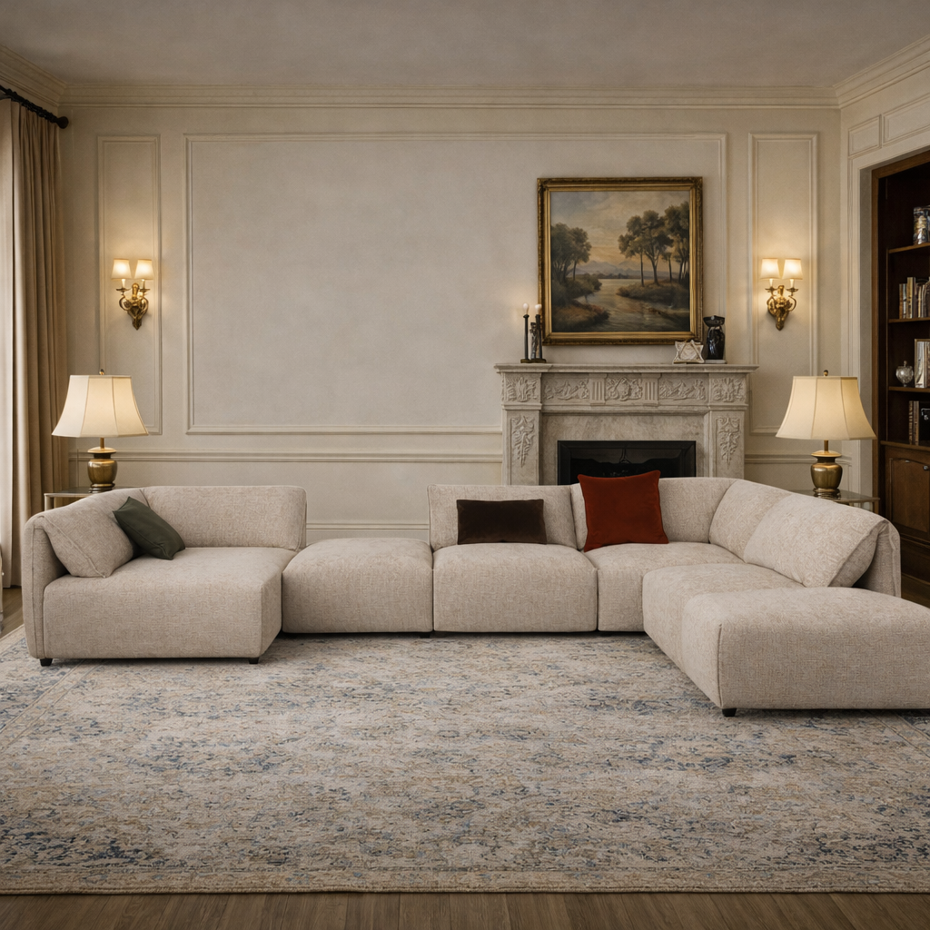 Luna Light Khaki Sectional
