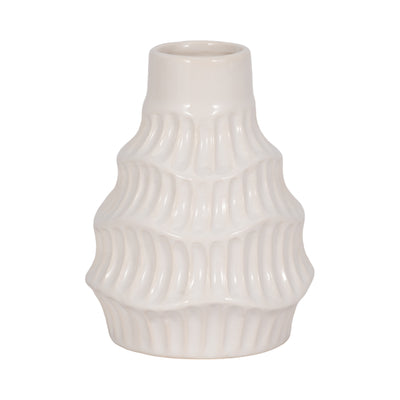 CER, 6 WAVY VASE, WHITE