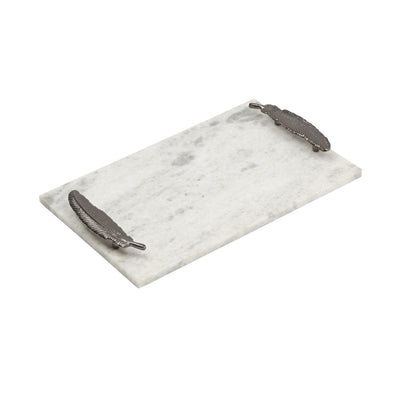 Agaria Marble Tray With Aluminum Handle-D-230922-9