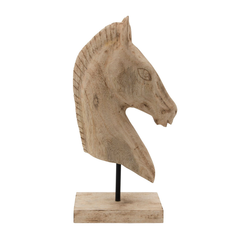 19"H BARN HORSE BUST, BROWN - Al Rugaib Furniture