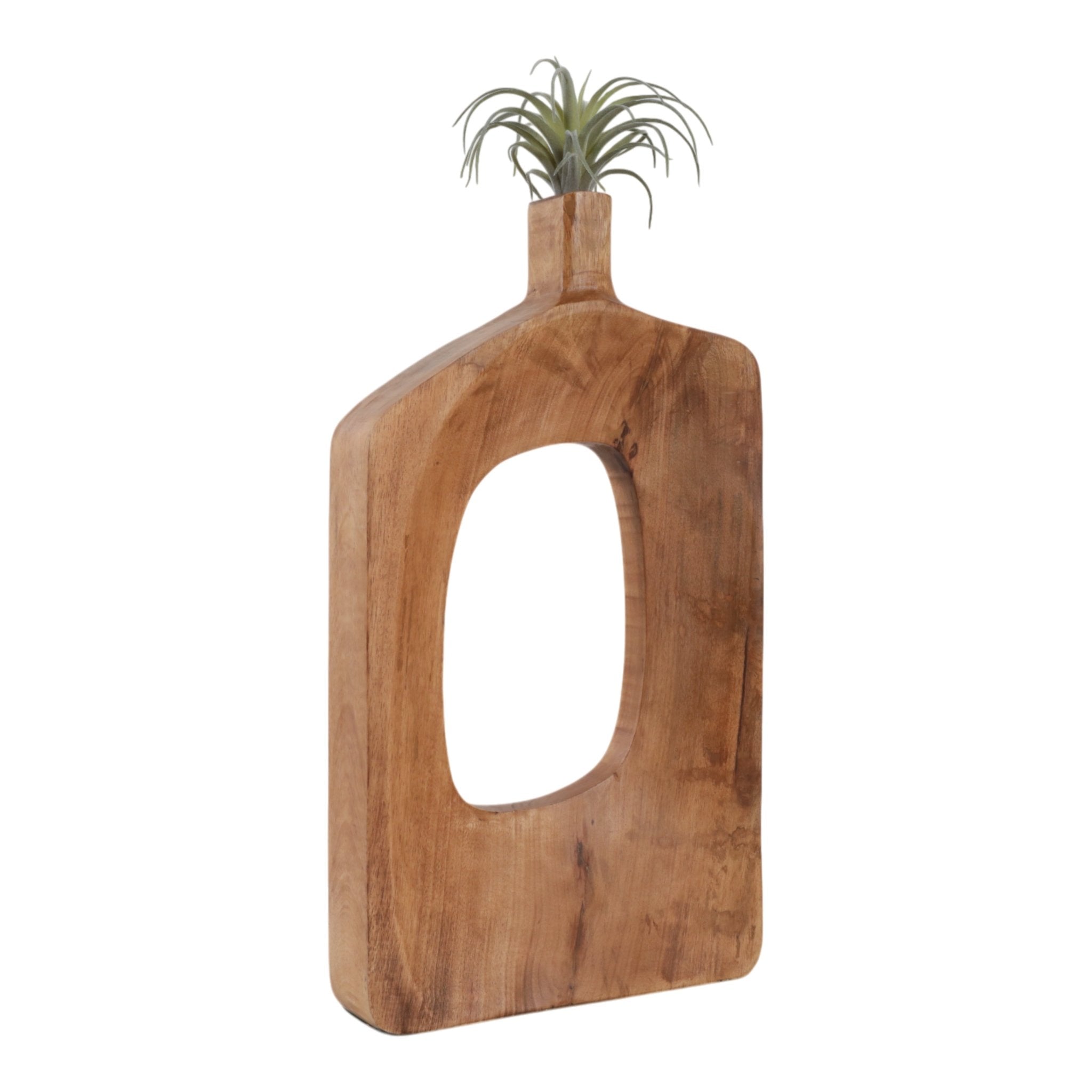 19x11" Wood Cut-out Vase, Natural Vases and Jars| Sagebrook Home