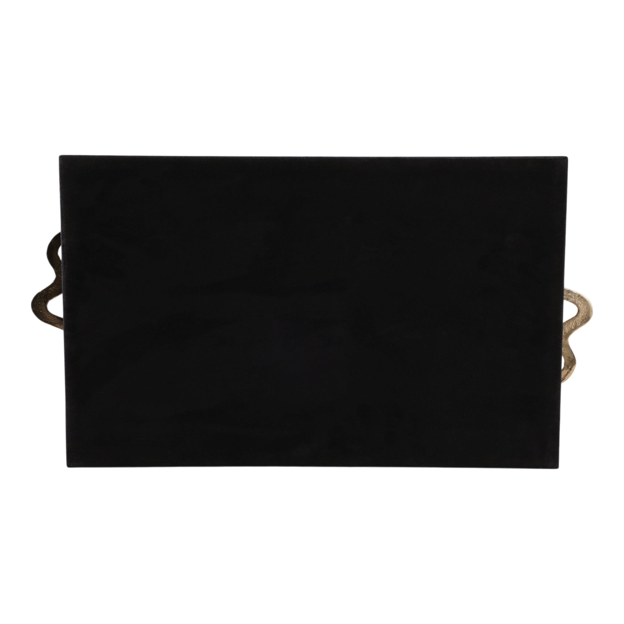 19x12" Faux Leather Snake Tray, Black/gold Table Decors| Sagebrook Home