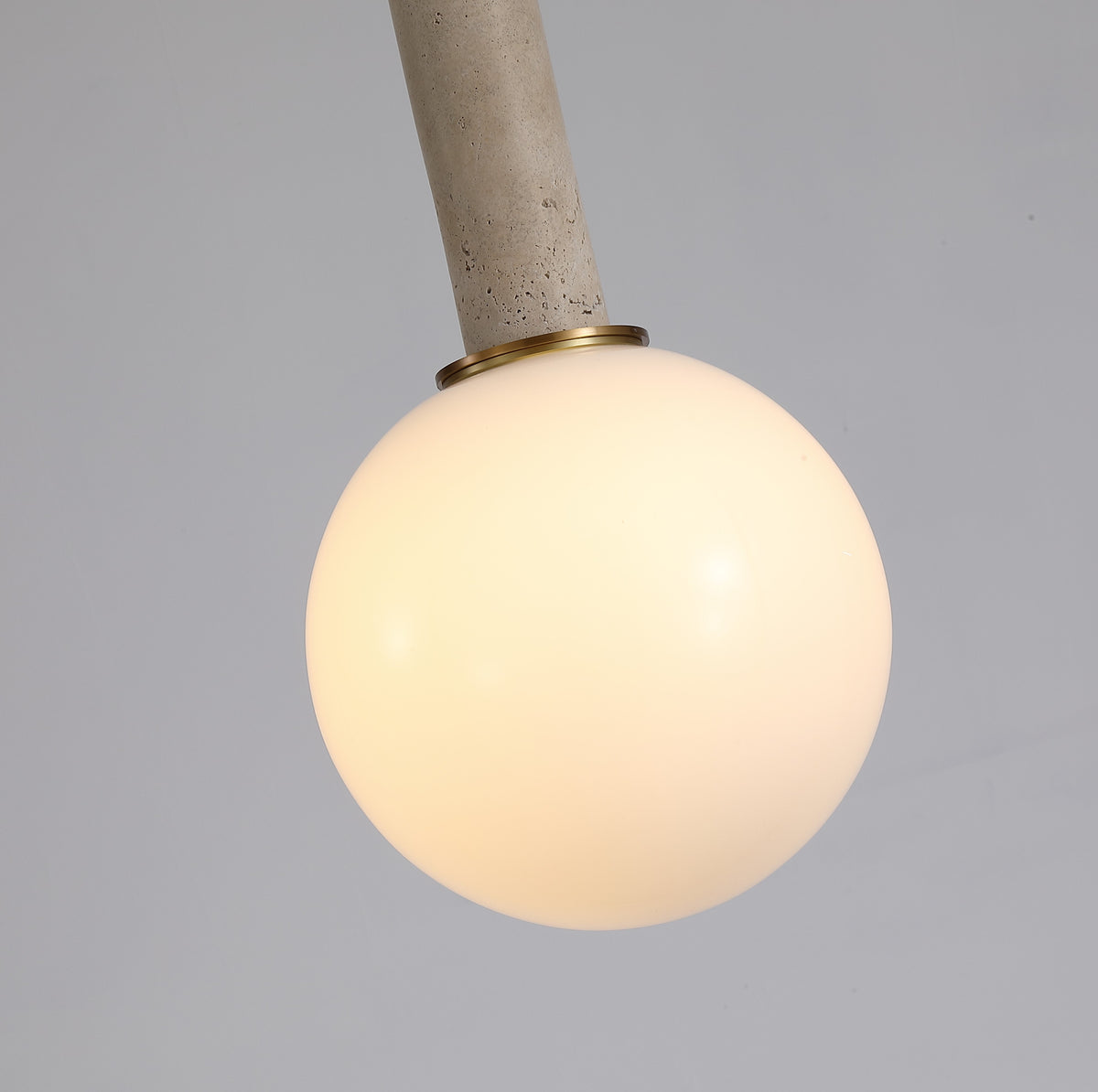 Pearls Travertine Chandelier with Glass Globe - H 38 CM