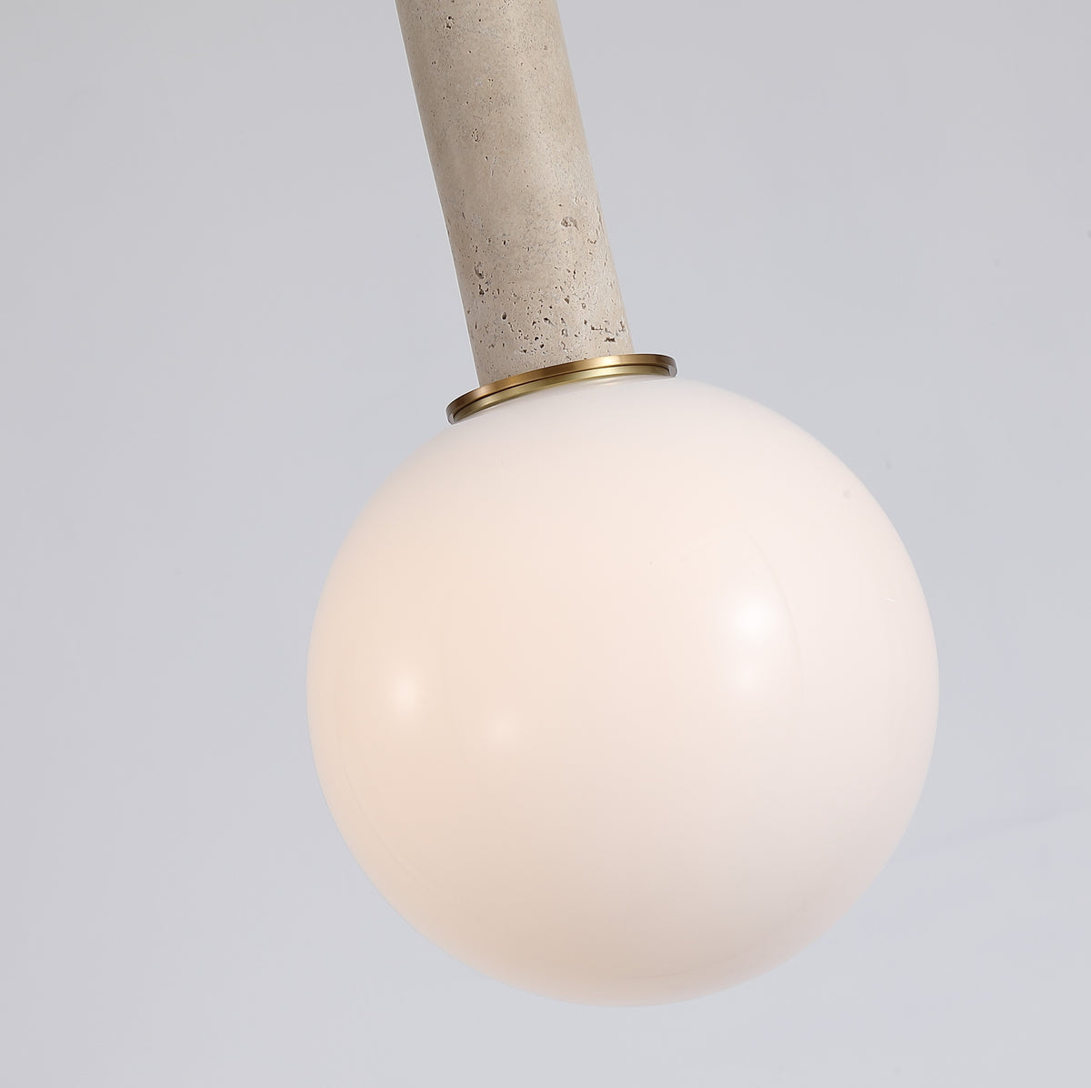 Pearls Travertine Chandelier with Glass Globe - H 38 CM