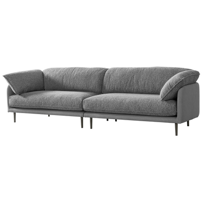 Ahad Grey Boucle 4 Seater Sofa