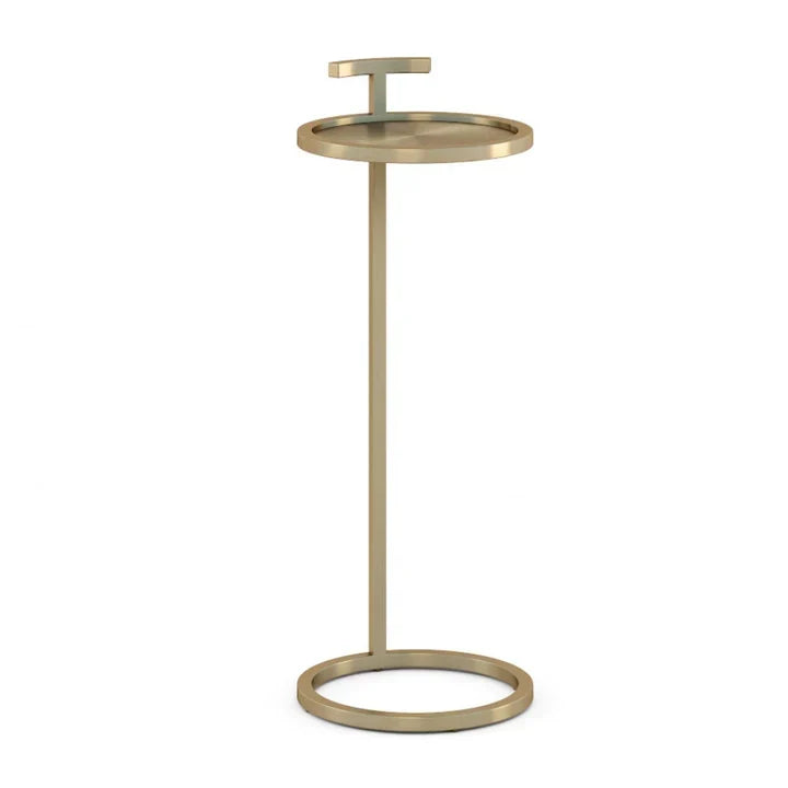 Black 14" Maisie Accent Table Round - Silver
