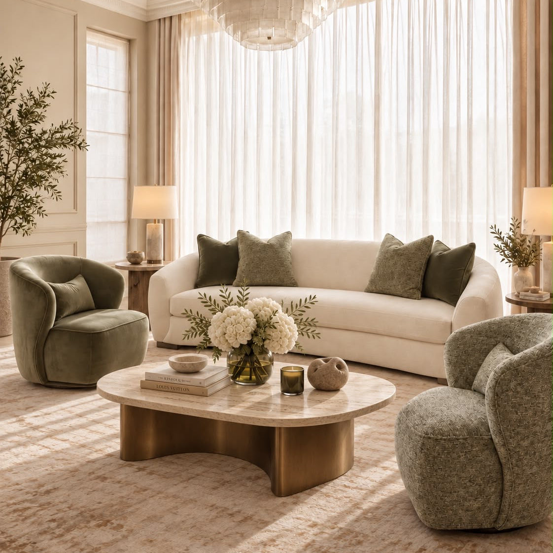 Avora Cream Sofa 250cm