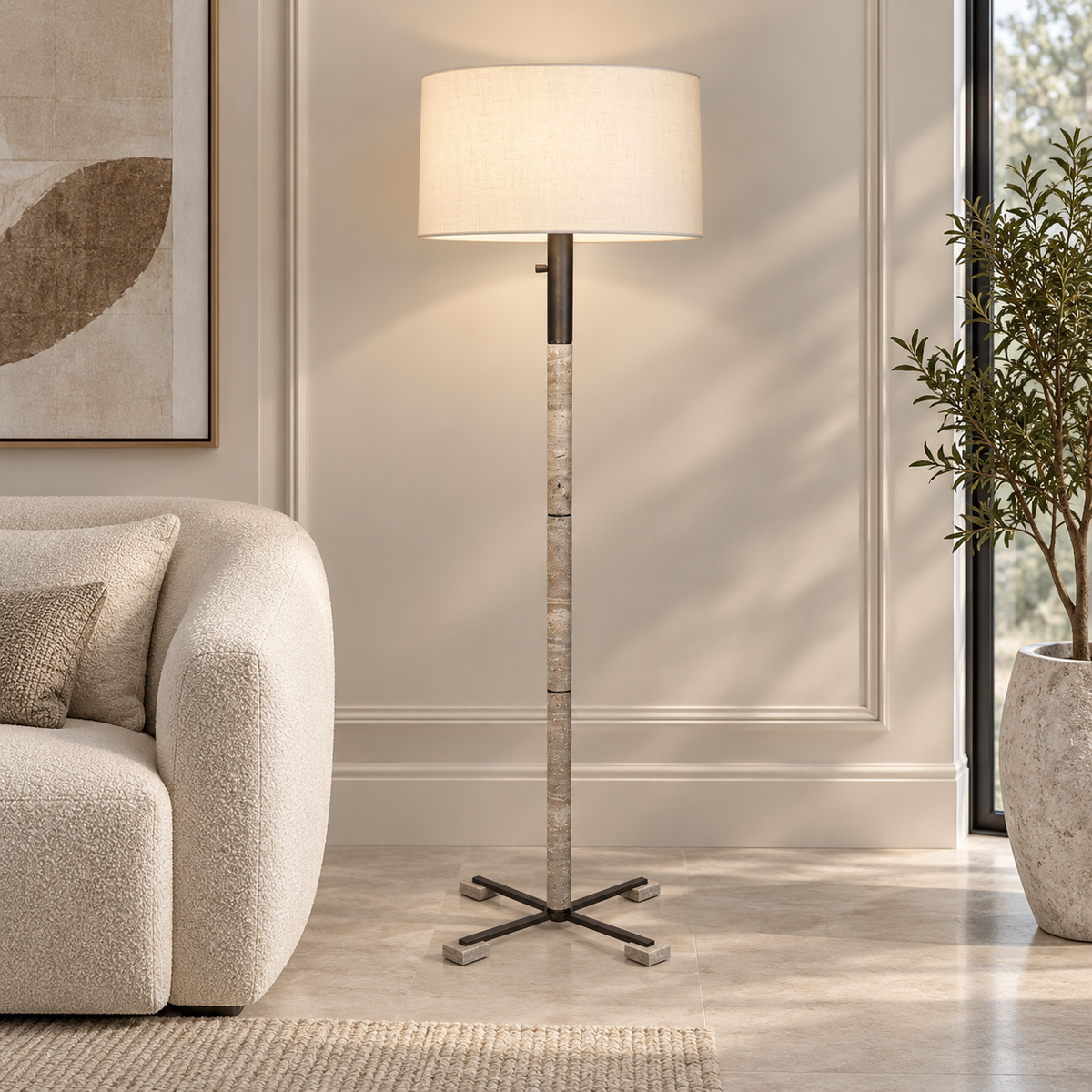Library Floor Lamp - Gray Stone