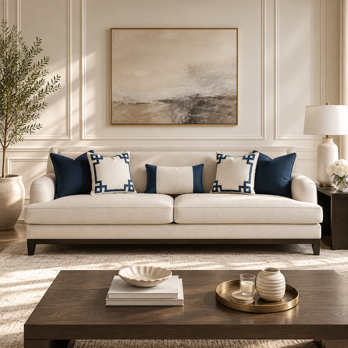 Elevated Greek Off-White XXL Sofa