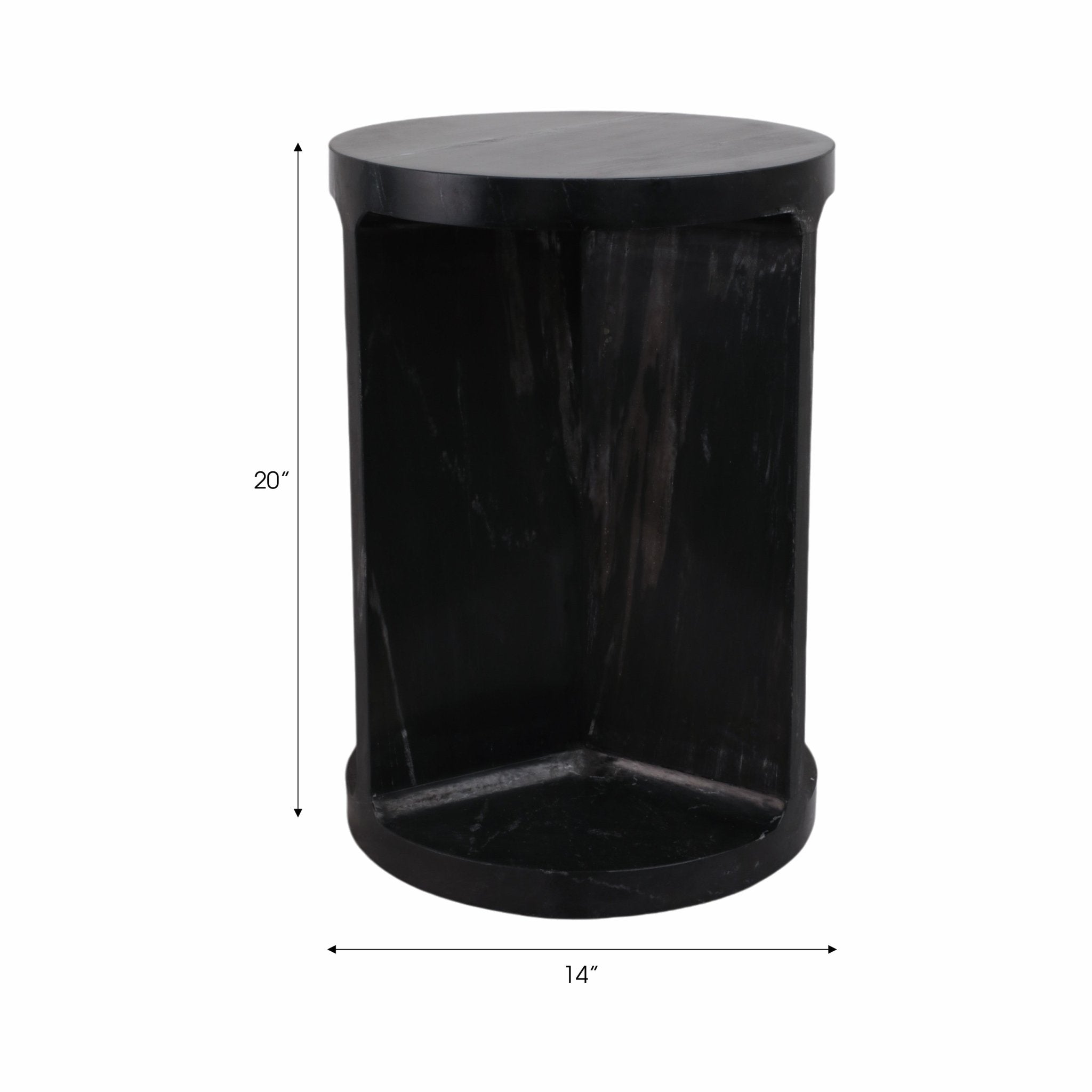 20" Augusto Carved Marble Accent Table Accent & End Tables| Sagebrook Home