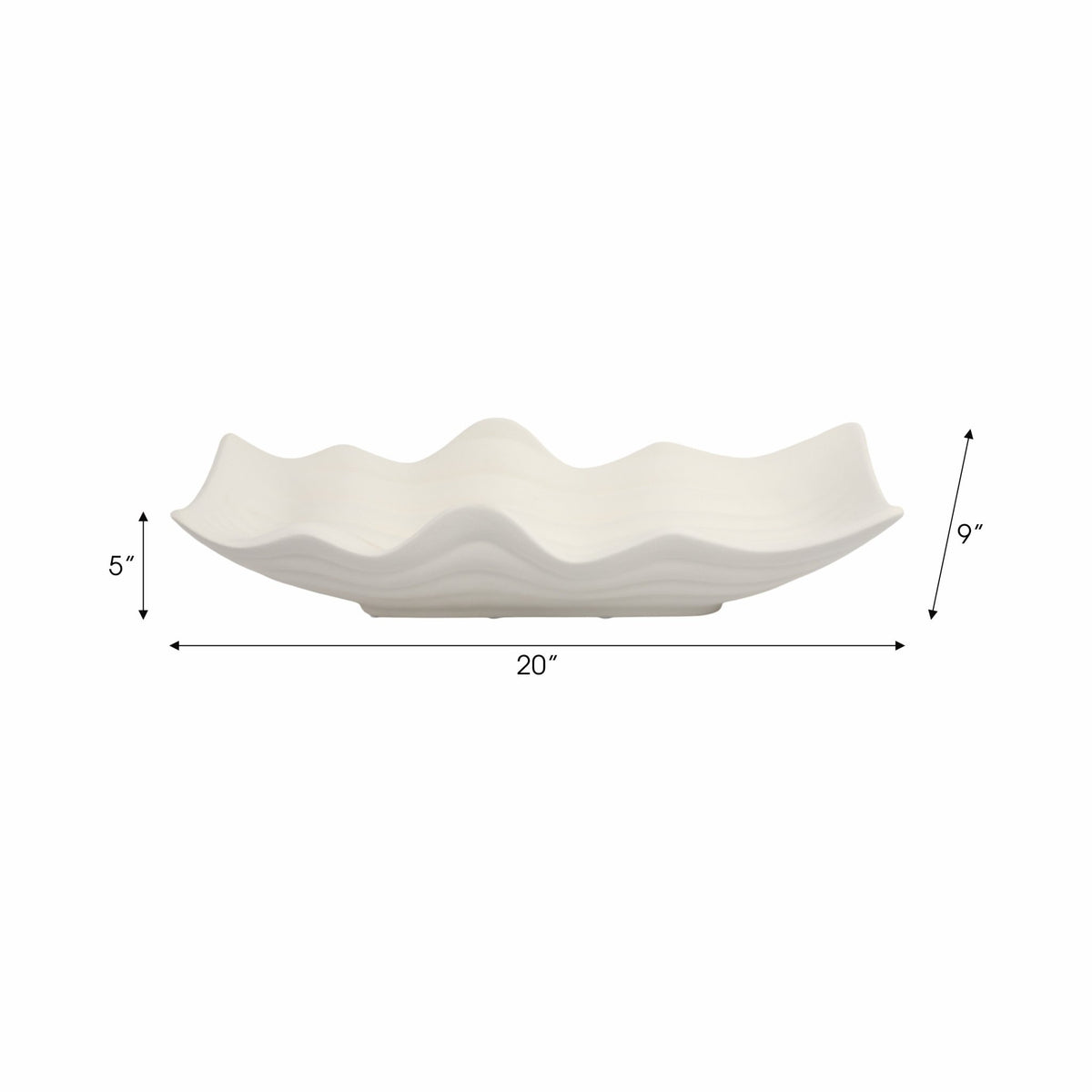 20" Chavelle Oversized Tray, Ivory Table Decors| Sagebrook Home