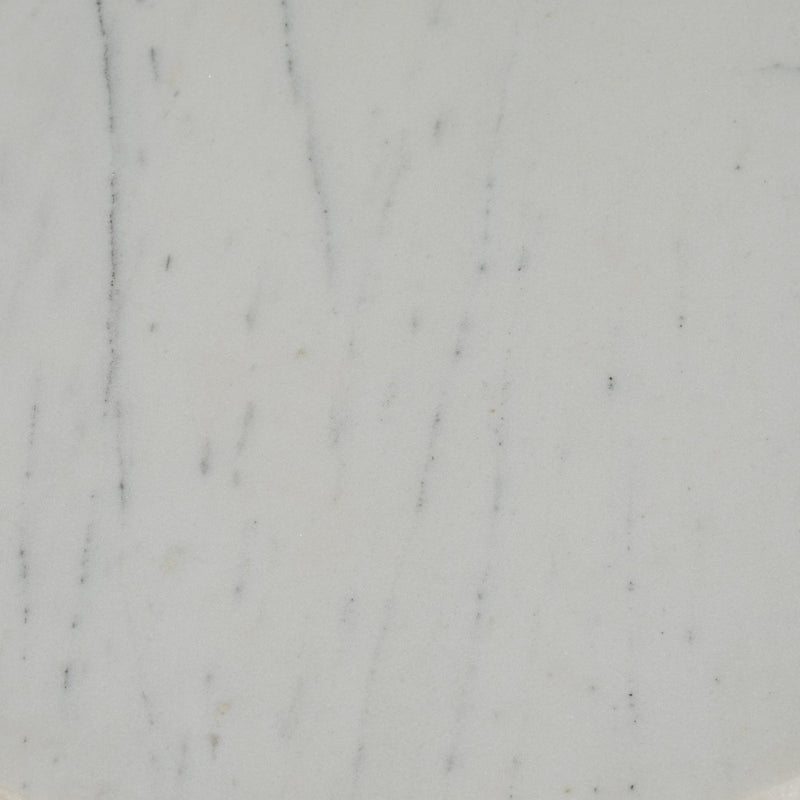 20" Chunky Leg Accent Table Marble Top, White/blk - Al Rugaib Furniture