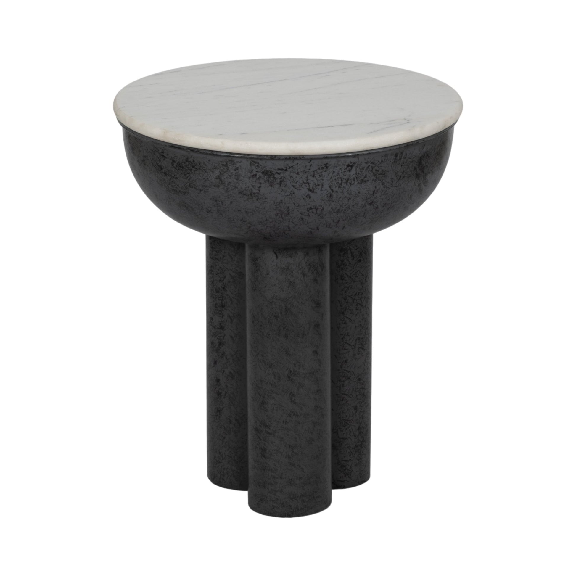 20" Chunky Leg Accent Table Marble Top, White/blk Accent & End Tables| Sagebrook Home