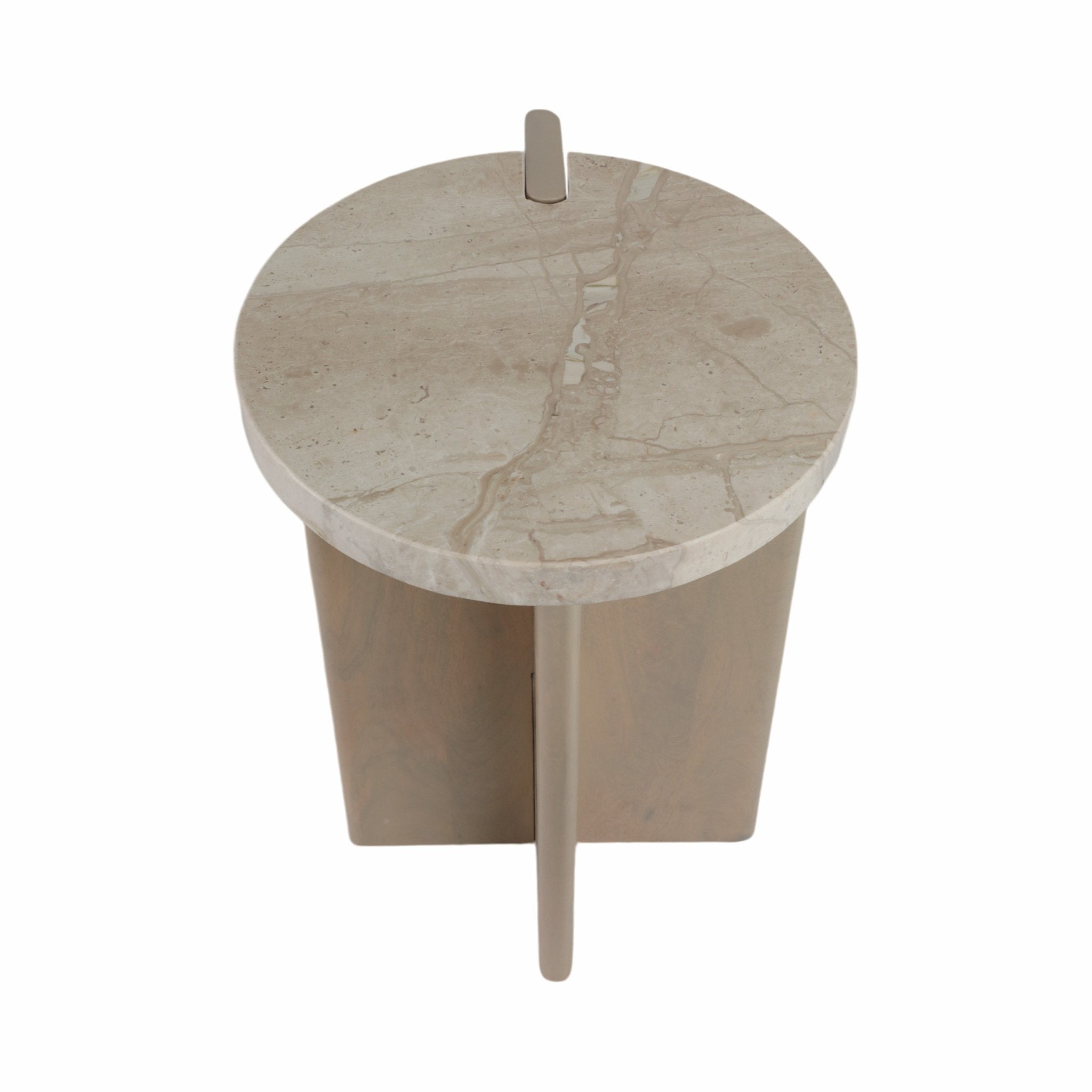 20" CONNLEY SMALL MARBLE AND WOOD ACCENT TABLE Accent & End Tables| Sagebrook Home