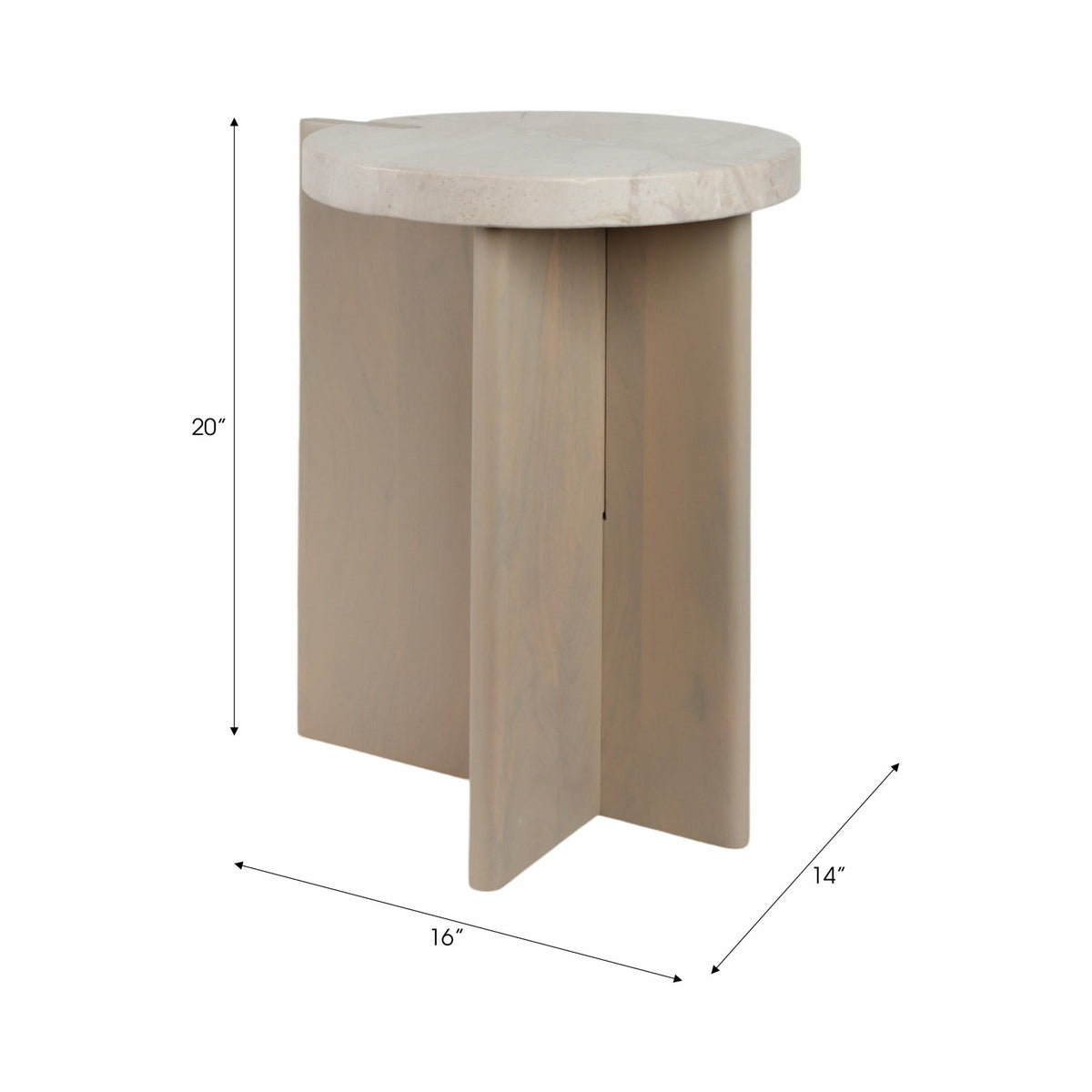 20" CONNLEY SMALL MARBLE AND WOOD ACCENT TABLE Accent & End Tables| Sagebrook Home