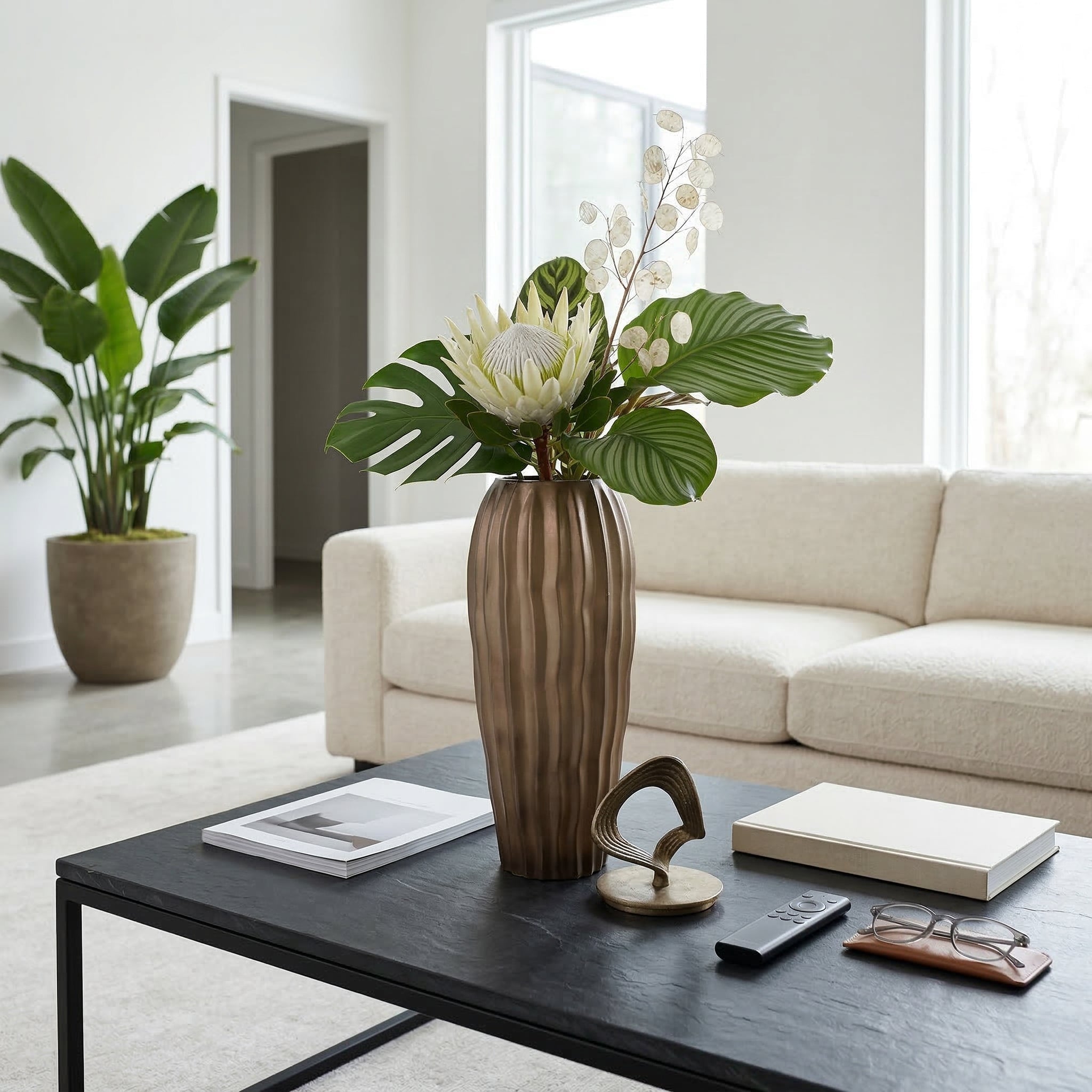 20" Gann Large Glass Bottle Vases and Jars| Sagebrook Home