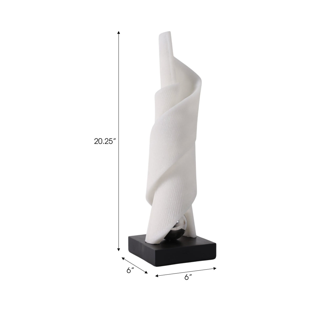 20" Glendo Quartz Resin Statuary With Stainless Table Decors| Sagebrook Home