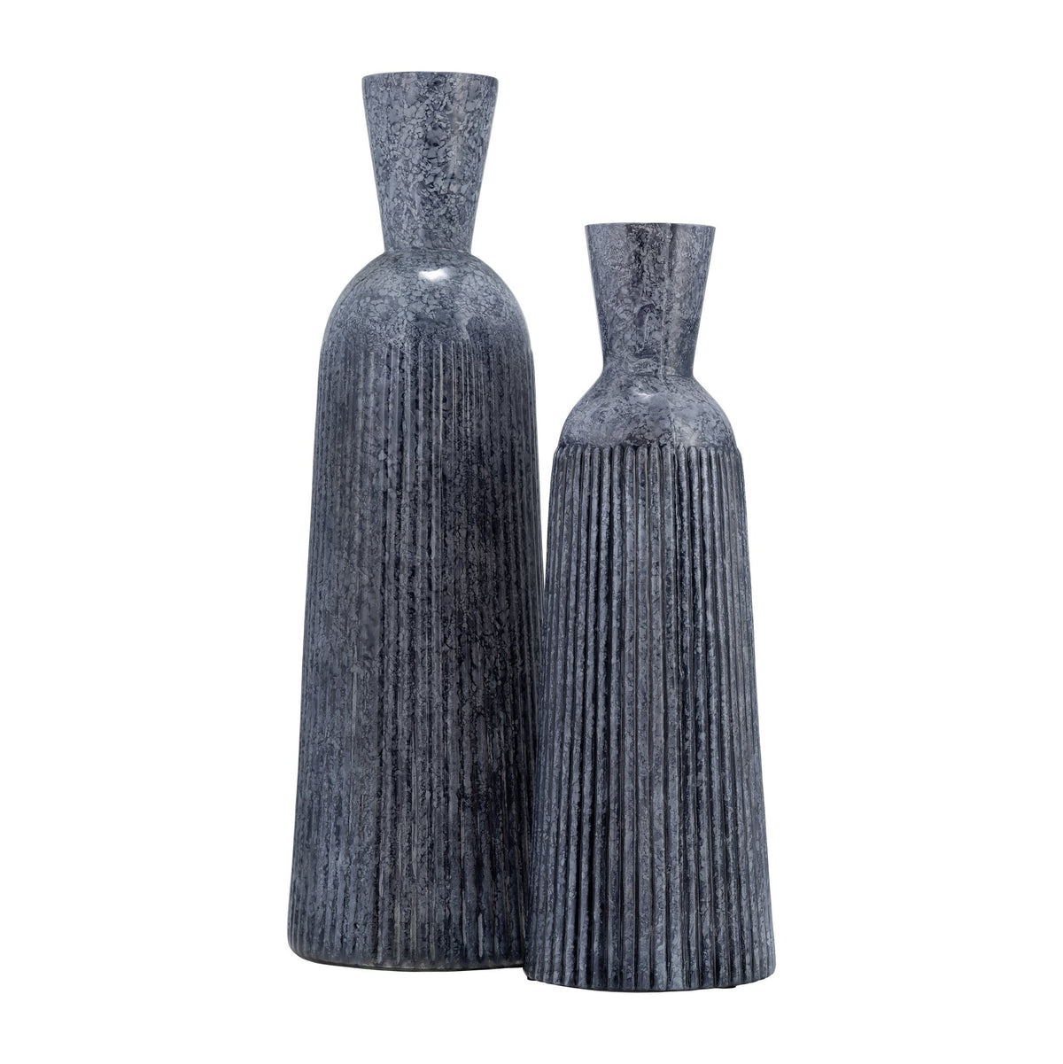 20", GROOVED GLASS VASE, BLUE Vases and Jars| Sagebrook Home