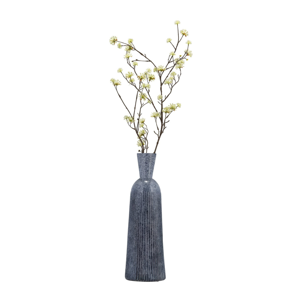 20", GROOVED GLASS VASE, BLUE Vases and Jars| Sagebrook Home