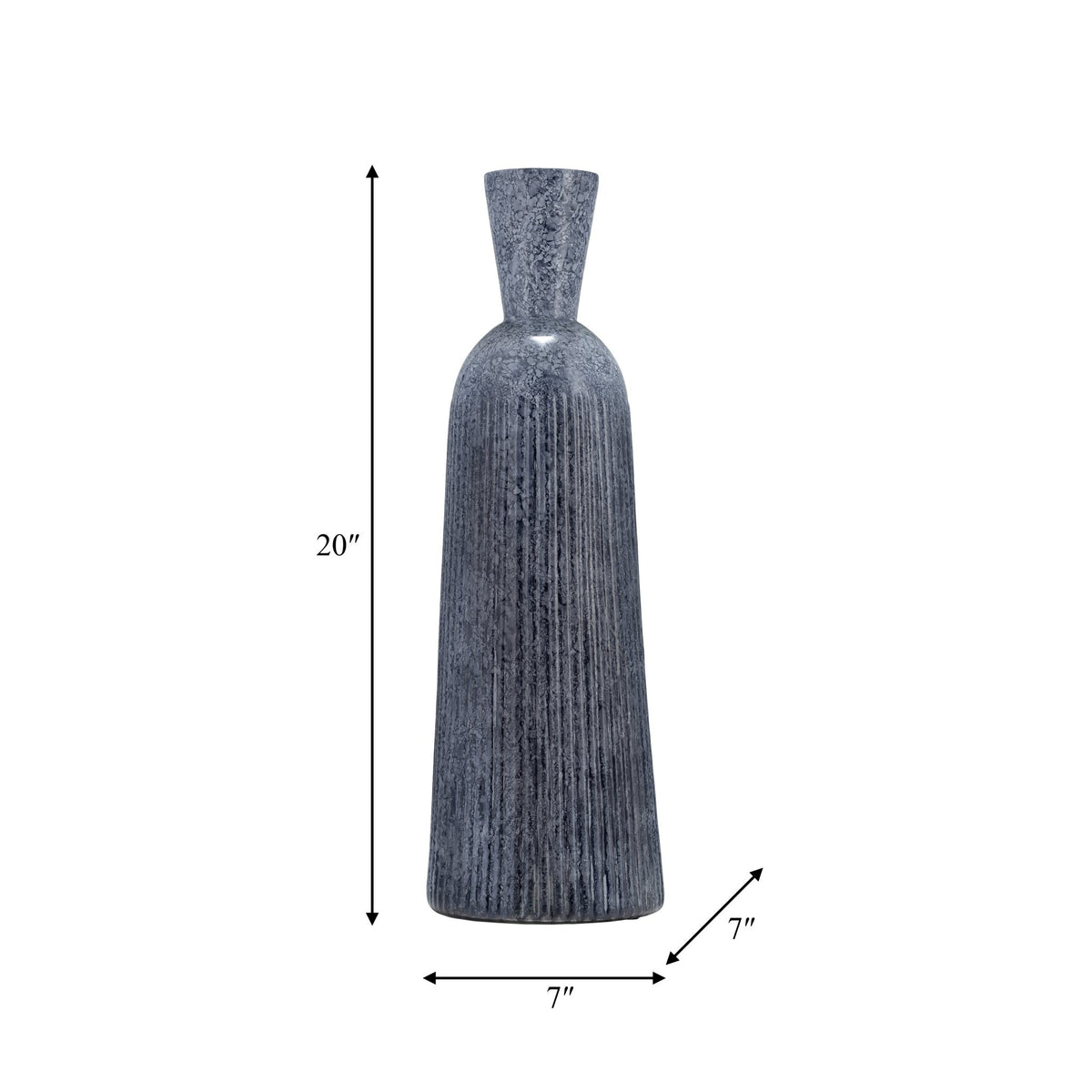 20", GROOVED GLASS VASE, BLUE Vases and Jars| Sagebrook Home