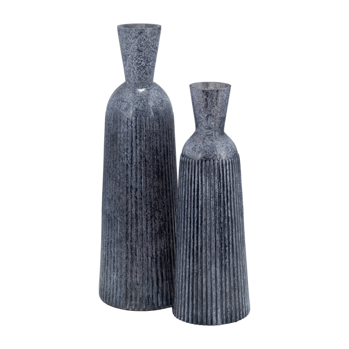 20", GROOVED GLASS VASE, BLUE Vases and Jars| Sagebrook Home
