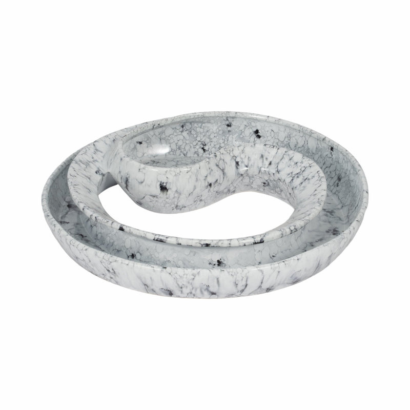 20" Karlin Marbled Ceramic Bowl - Al Rugaib Furniture