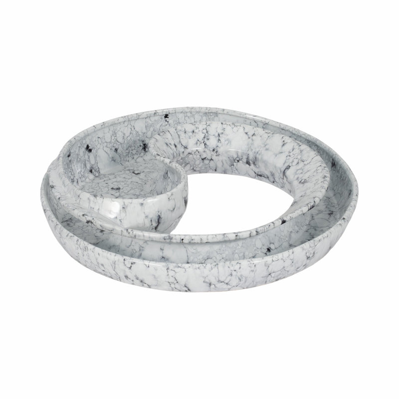 20" Karlin Marbled Ceramic Bowl - Al Rugaib Furniture