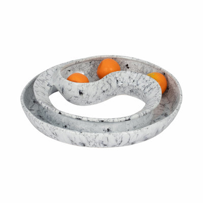 20" Karlin Marbled Ceramic Bowl - Al Rugaib Furniture